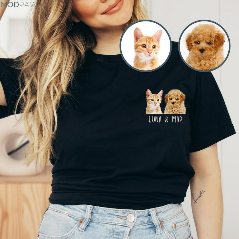 Custom Pet Shirt Pet Photo Name Custom Dog Shirt Personalized Dog Shirt Custom Dog T Shirts for Humans Custom Cat Shirt T Shirts