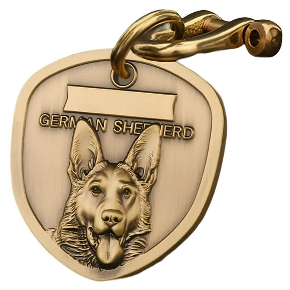 Custom Pet Tags Vintage Pure Copper Pet ID Tags Personalized Dog Tags Three-Dimensional Relief Pet Pattern Lettering on The Front and Back