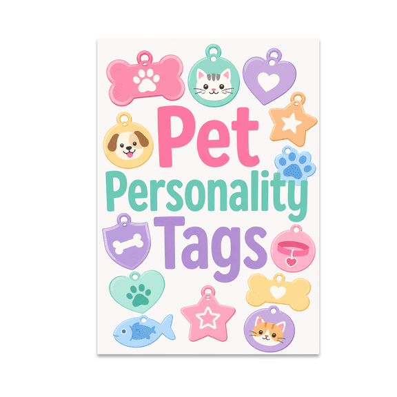 Custom Pet Tags Wall Art - Pet Lovers - 13x19 Glossy Poster Print