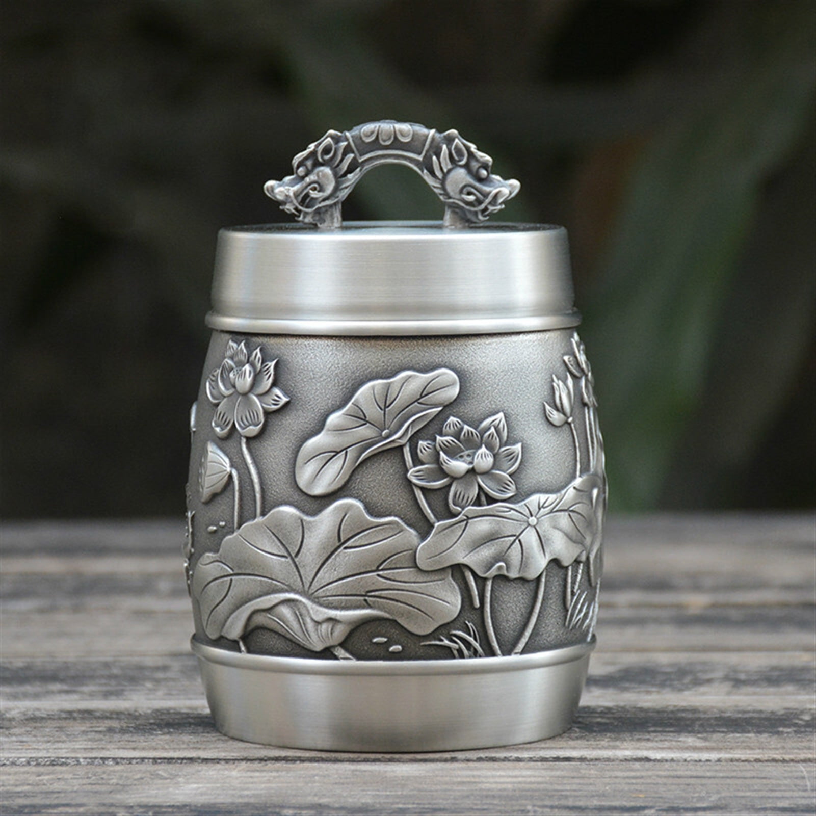 Custom Pet Urn Funeral Cremation Pure Tin 97% Lead Free Tin Hand Carved Beautifully Relief