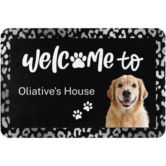 Custom Pet Welcome Doormat Indoor Outdoor Non Slip Entrance Mat Personalized Text Photo Logo Front Door Rug 16 x 24 Inch