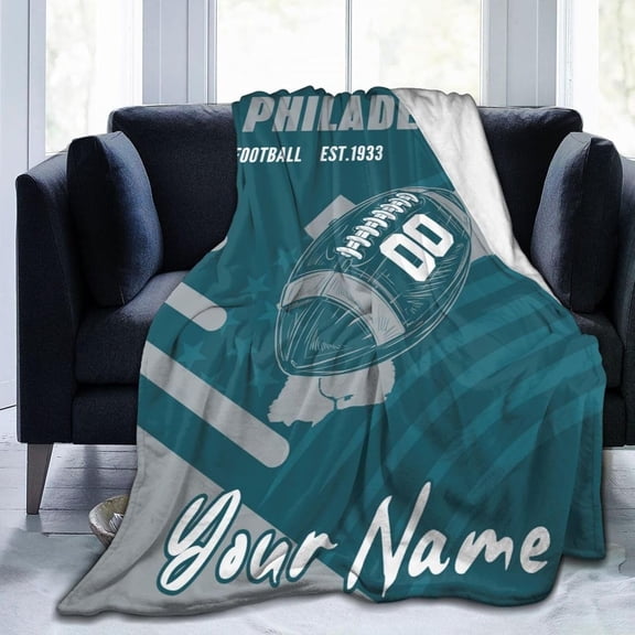 Custom Philadelphia Blanket Gifts for Men Women Personalized Fans Add Name and Number Throw Blankets, 30" X 40",40" X 50", 50" X 60", 60" X 80"