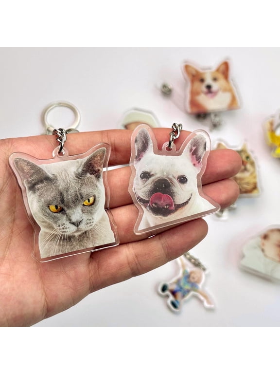 Custom Photo Acrylic Keychain with Personalized Image, Double-Sided Keyring, Decorative Keepsake and Bag Charm for Family, Friends, Home, Travel, Backpacks, Purses or Everyday Use