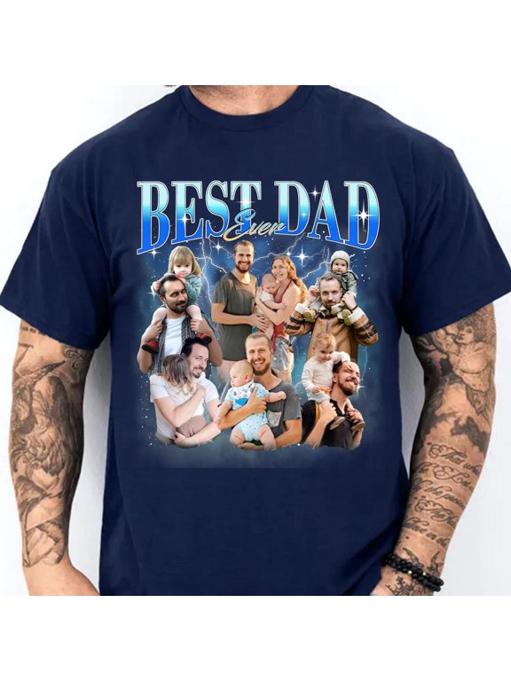 Custom Photo Best Dad Ever Dark, Gift For Dad, Father’s Day, ANANDHIS-Shirts
