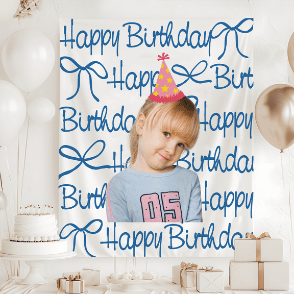 Custom Photo Birthday Banner, Custom Face Birthday Tapestry