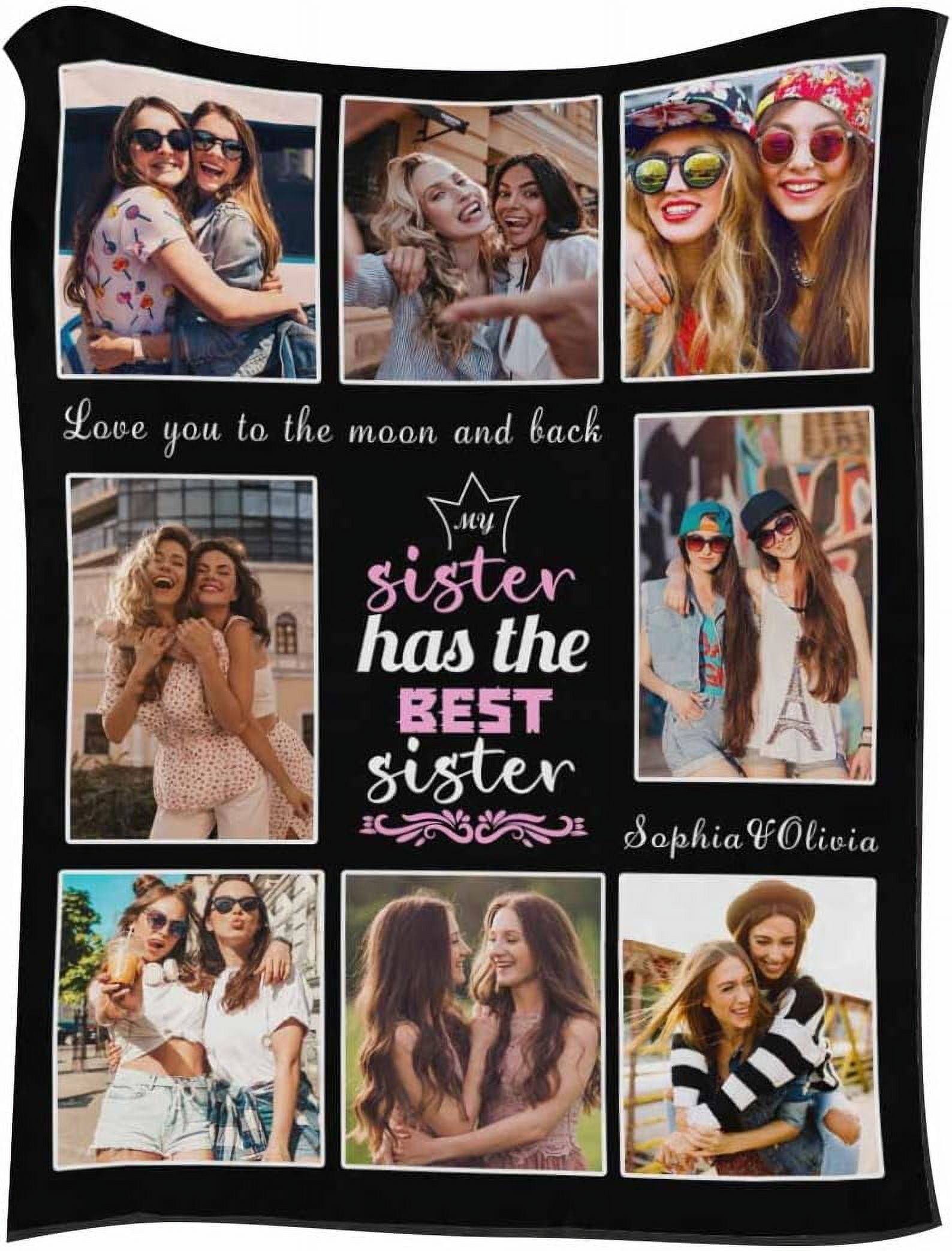 Custom Photo Blanket，Customized Soft Friendship with Photos Text