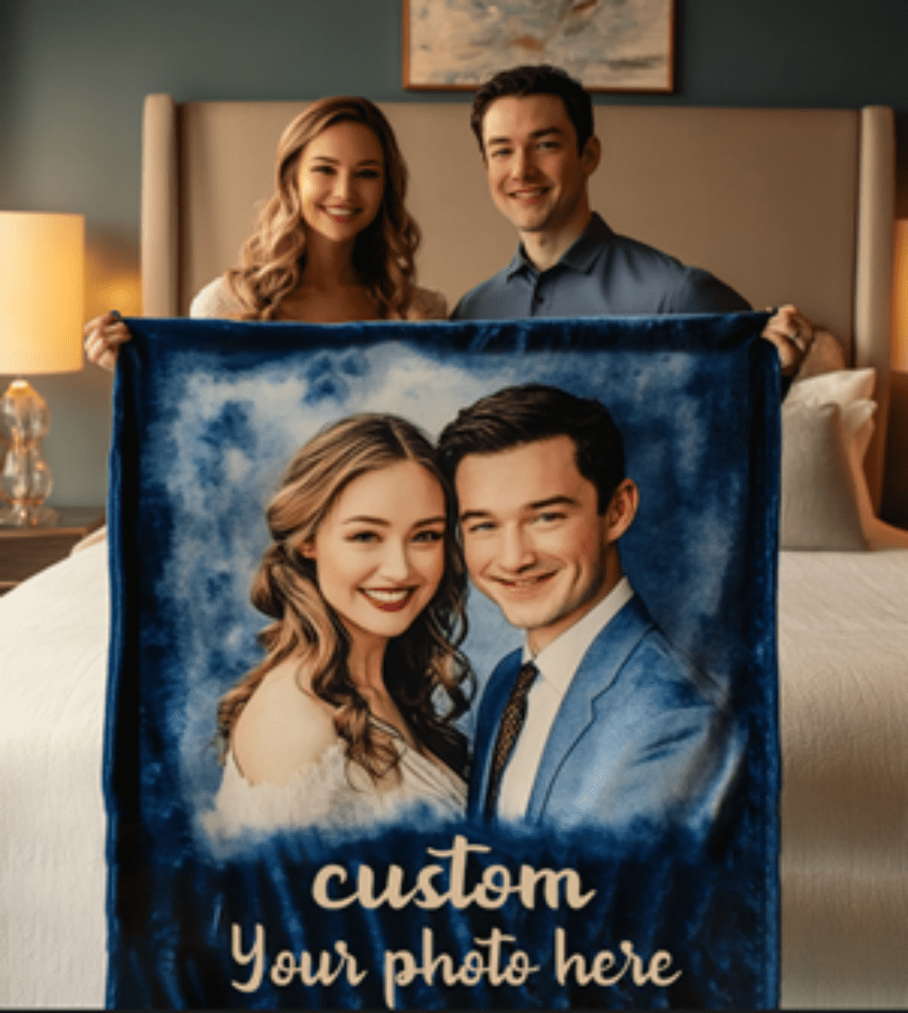 Custom Photo Blanket Personalized Fleece Throw, Perfect Gift for Family & Friends, 60"X80"