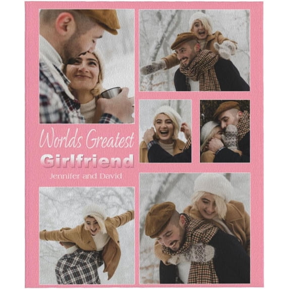 Custom Photo Blanket Personalized Picture Blanket Customize Photoblankets, Design Photo Collage Throw Blanket for Valentine Birthday Anniversary Wedding Gifts Blankets