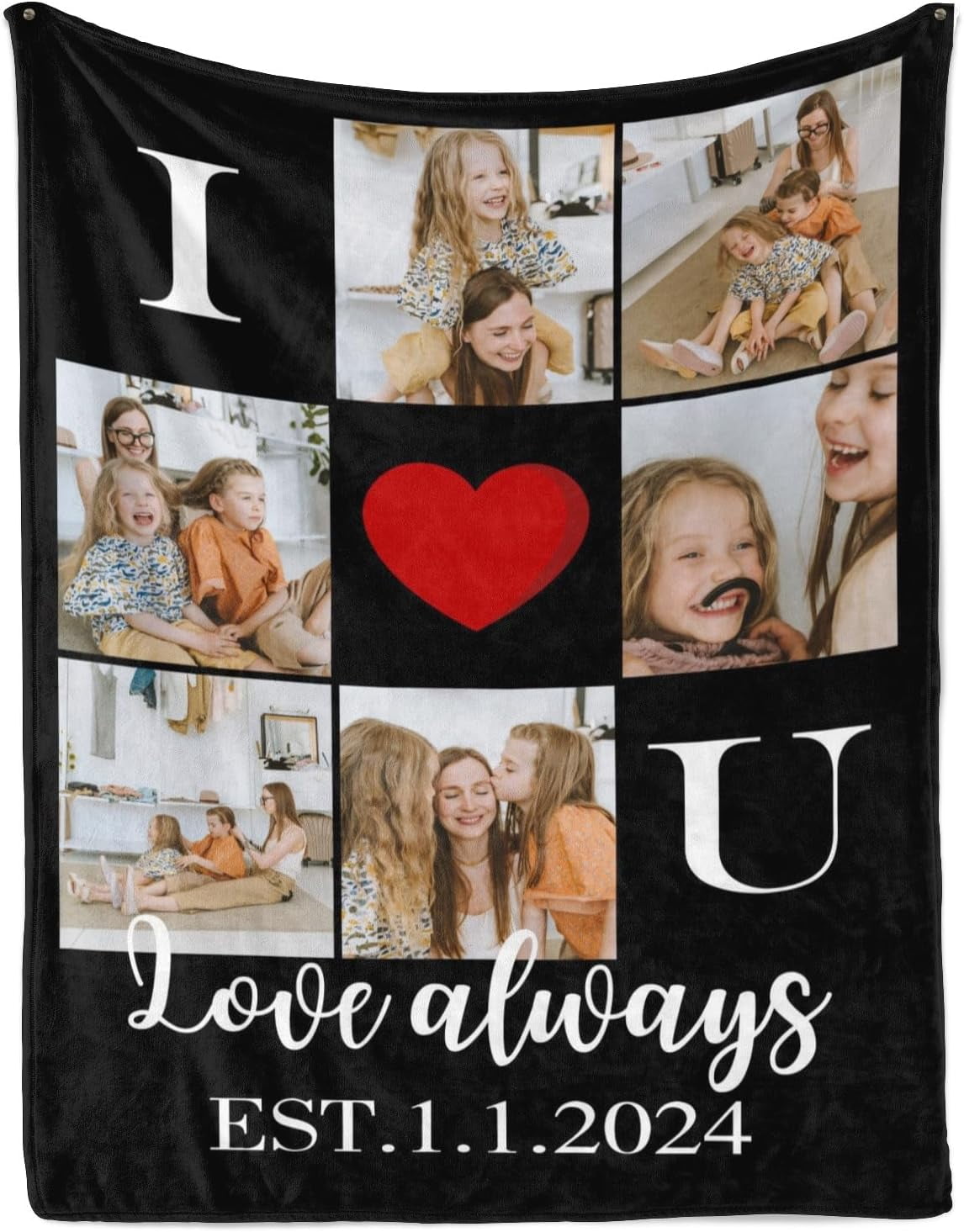 Personalized Flannel Photo Blanket - Custom Throw With Picture & Text, Birthday & Christmas Gift For Family