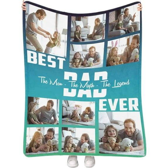 Custom Photo Blankets Using My Own Photos Personalized Throw Blanket with Pictures Text Customized Blanket for Adults Mom Dad Family Dog Kids Friends Lover Personalized Memorial Gift 60"x80"