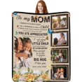 thumbnail image 1 of Custom Photo Blankets Using My Own Photos Personalized Throw Blanket with Pictures Text Customized Blanket for Adults Mom Dad Family Dog Kids Friends Lover Personalized Memorial Gift 60"x80", 1 of 6