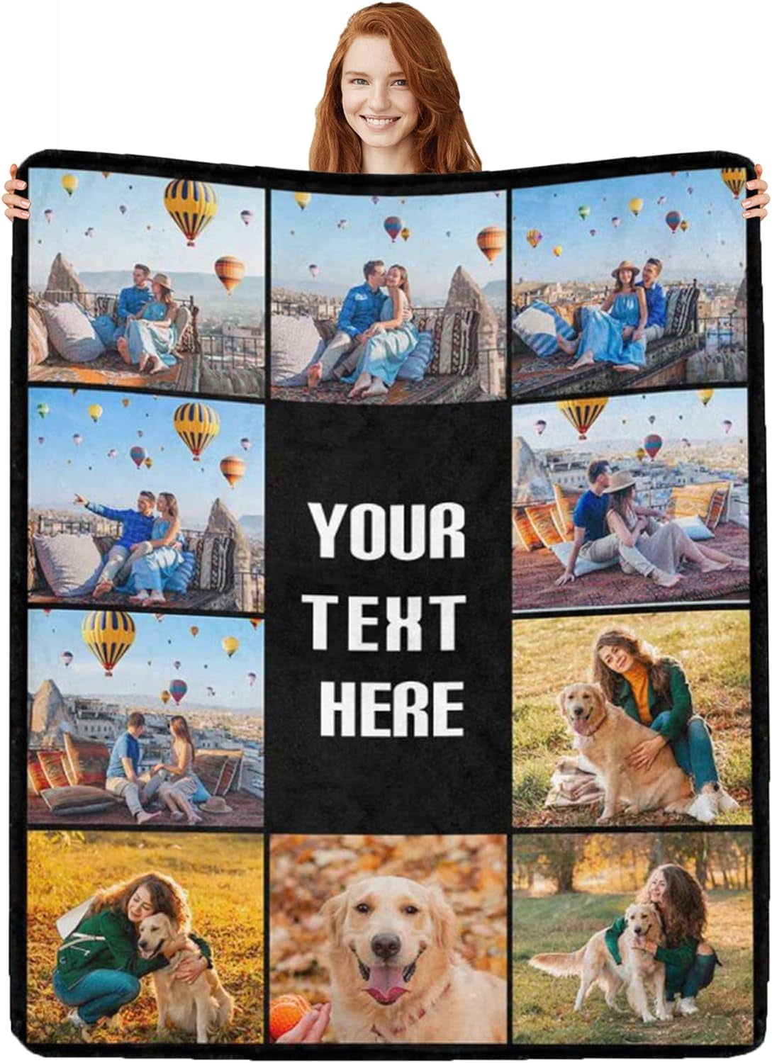 Custom Photo Blankets Using My Own Photos Personalized Throw Blanket with Pictures Text Customized Blanket for Adults Mom Dad Family Dog Kids Friends Lover Personalized Memorial Gift 60"x80"