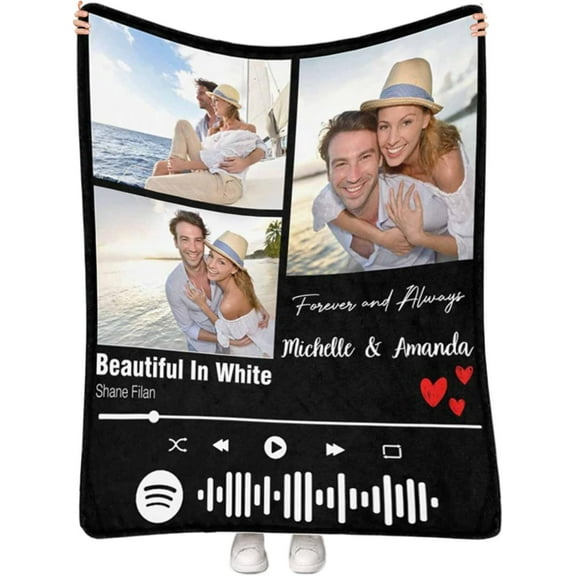 Custom Photo Blankets Using My Own Photos Personalized Throw Blanket with Pictures Text Customized Blanket for Adults Mom Dad Family Dog Kids Friends Lover Personalized Memorial Gift 60"x80"