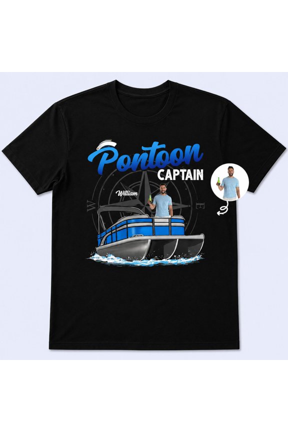 Custom Photo Boating Pontoon Captain Birthday, Traveling, Cruising Gift Pontooning Lovers, ANANDHIS-Shirts
