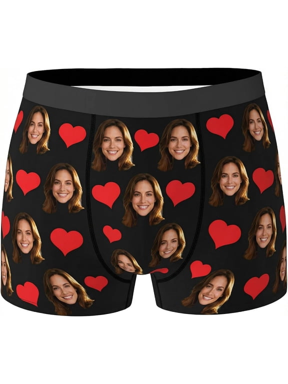 Custom Photo Boxer Briefs for Men,Personalized Face Print Underwear,Funny Gift for Husband Boyfriend Dad,for Birthday & Christmas Occasions