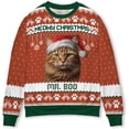 thumbnail image 1 of Custom Photo Cat Ugly Christmas Sweater, Cat Mom Dad Unisex Sweatshirts, Ugly Sweater Cat, Gifts For Cat Lovers (Orange, 5XL), 1 of 7