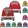 thumbnail image 1 of Custom Photo Cat Ugly Christmas Sweater, Cat Mom Dad Unisex Sweatshirts, Ugly Sweater Cat, Gifts For Cat Lovers (Red, 3XL), 1 of 7