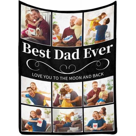Custom Photo Collage Blanket for Family, Customized Bed Blanket with 10 Pictures & Text for Best Friends Kids Personalized Your Own Photos on Throw Blanket for Birthday Memorial Gifts A Blankets