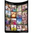 thumbnail image 1 of Custom Photo Collage Blanket for Family, Customized Bed Blanket with 10 Pictures & Text for Best Friends Kids Personalized Your Own Photos on Throw Blanket for Birthday Memorial Gifts A Blankets, 1 of 5