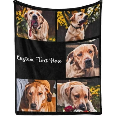 Custom Photo Collection Blanket with Text Photo Personalized Bedding Throw Blankets Customized Flannel Fleece Blankets for Friend Dad Mom Daughter Son on Birthday Christmas New Year