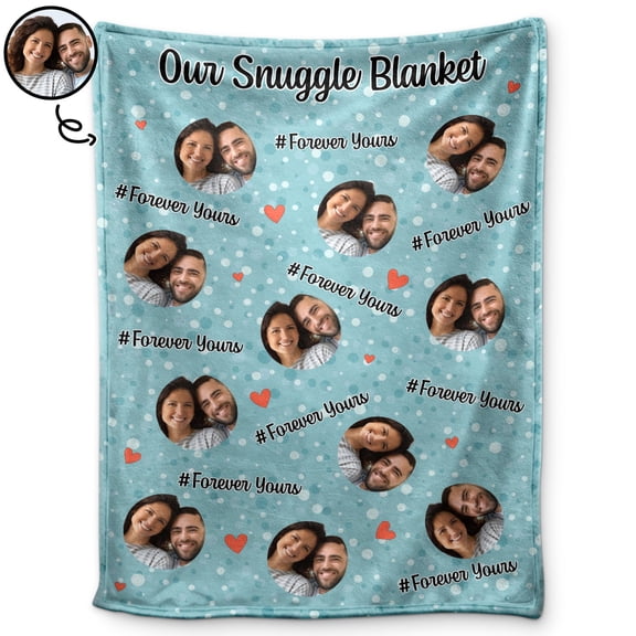 Custom Photo Couple Our Snuggle Blanket - Gift For Couples - Personalized Fleece Blanket