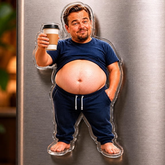 Custom Photo Dad Bod Belly Magnet Personalized Squishy Acrylic Fridge Magnet Funny Face Gift For Dad Father's Day Gift For Husband