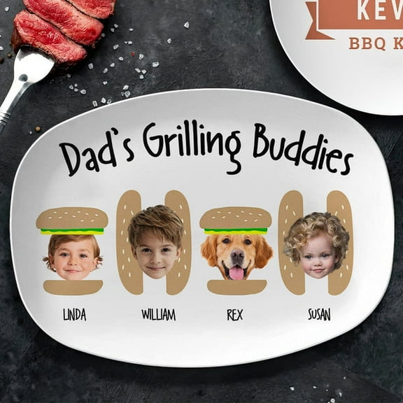 Custom Photo Daddy's Grilling Buddies Burger Hot Dog Father's Day