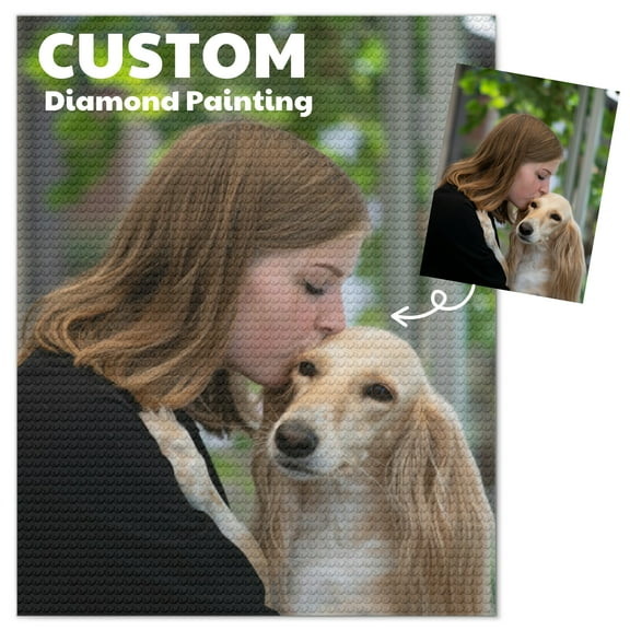 Custom Photo Diamond Painting, Personalized DIY Diamond Art Kits for Adults, Create Your Own Diamond Arts for Home Decor and Gifts, Round Drill, 11.8x15.7inch/30x40cm.