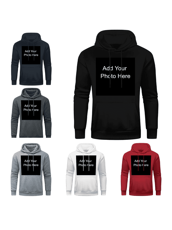 Custom Photo Hoodie Personalized with Your Design, Sizes S to 3XL for Everyday Wear,Custom Hoodie for Men & Women (Red)