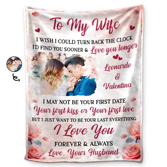 Custom Photo I Love You Forever And Always - Loving Gift For Couples, Wife, Husband - Personalized Fleece Blanket