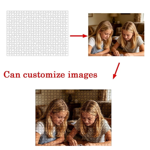 Custom Photo Jigsaw Puzzle 20.5" Thick Paperboard Customized Picture Puzzle with Backside Letter Mark Unique Keepsake Decor for Family Gathering Birthday Holiday & Meaningful Gift