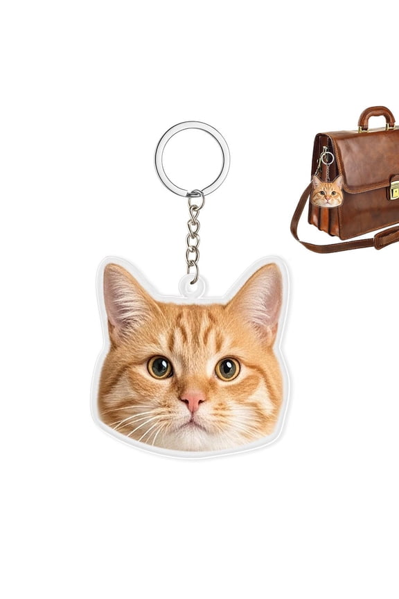 Custom Photo Keychain, Personalized Acrylic Pet Keychain Keyring with Photo, Backpack Pendant, Dog Cat Lover Gifts
