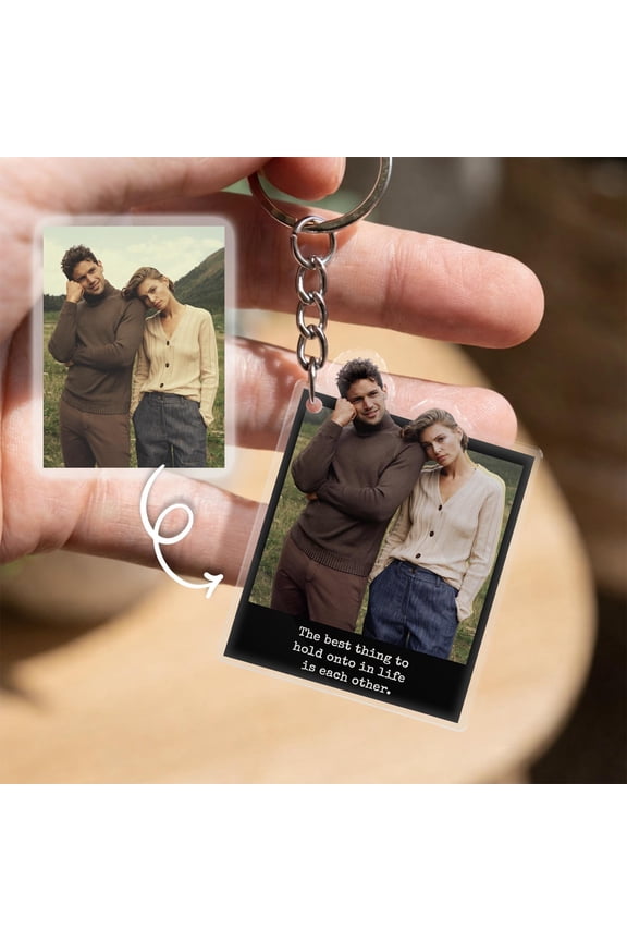 Custom Photo Keychain, Personalized Picture Acrylic Keyring, Custom Couple Portrait Charm, Memorial Photo Gift, Gift for Her