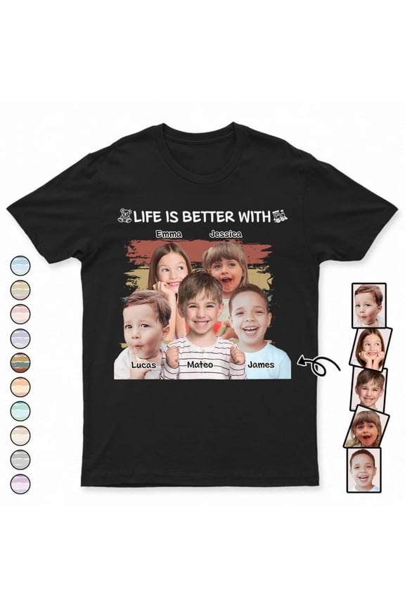 Custom Photo Life Is Better With Grandkids Pet - Birthday, Loving Gift For Mother, ANANDHIS-Shirts