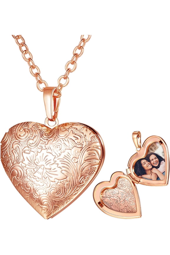 Custom Photo Locket Necklace - Oval & Heart Shaped Locket - Gold/Silver/Rose Gold Personalized Image Necklaces for Women