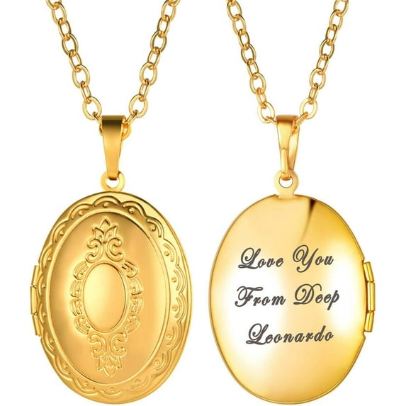 Custom Photo Locket Necklace - Oval & Heart Shaped Locket - Gold/Silver/Rose Gold Personalized Image Necklaces for Women