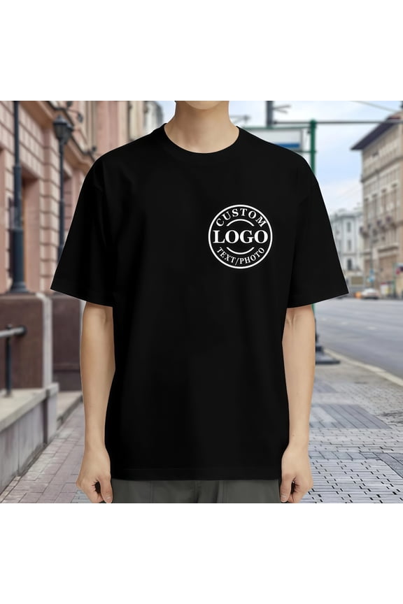 Custom Photo Logo Printed T-Shirt Personalized Custom Your Image Tee DIY Custom