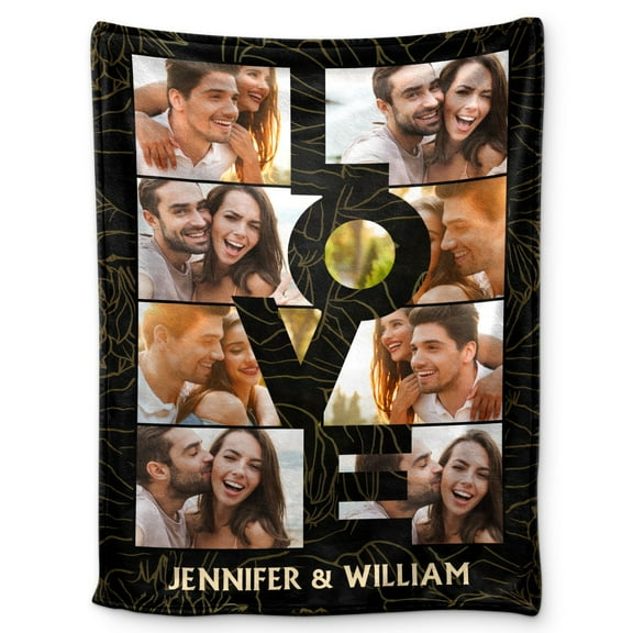 Custom Photo Love Couple - Gift For Couples - Personalized Fleece Blanket
