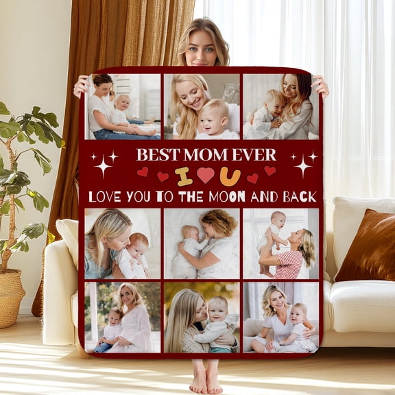 Custom Photo Mom Blanket - Birthday Gifts for Mom from Daughter, Son - Mother Birthday Gifts - to My Mothers Throw Blanket 30"x40"