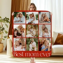 Custom Photo Mom Blanket - Birthday Gifts for Mom from Daughter, Son - Mother Birthday Gifts - to My Mothers Throw Blanket 30"x40"