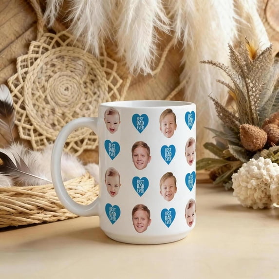 Custom Photo Mug For Dad, Personalized Baby Face Gift, Baby Photo Mug, New Grandparents Mug, Bekilab Ceramic Coffee Mug, 11oz 15oz Gift