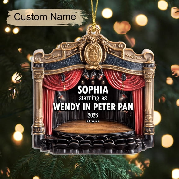 Custom Photo Musical Perfomance Christmas Flay Acrylic Ornament, Gift for Actor Performer, Theater Performance Keepsake Ornament