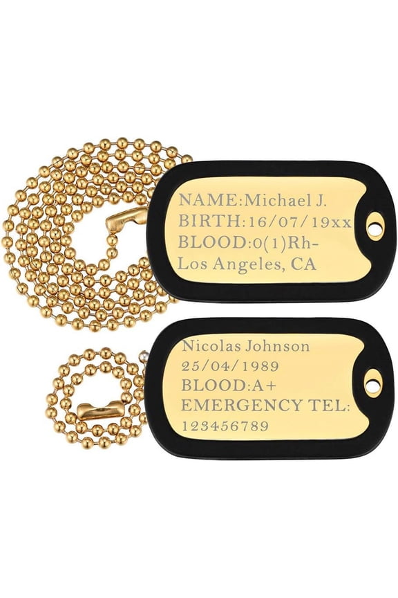 Custom Photo Necklace for Men Women, Stainless Steel Black Gold Color Dog Tag - Personalized Text Engraved Memory Heart/Round  Shaped Picture Pendant Necklaces Lover Gift Mothers Fathers Day