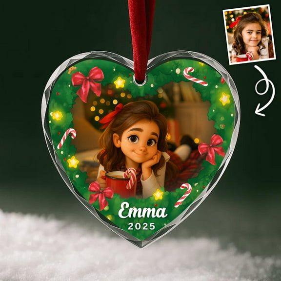 Custom Photo Ornament Personalized Kids Cartoon Christmas Keepsake