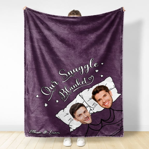 Custom Photo Our Snuggle Blanket Funny - Gift For Couple - Personalized Custom Fleece Blanket