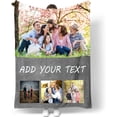 thumbnail image 1 of Custom Photo Picture Blanket, Personalised Blanket with Text Collage Pictures, Soft Custom Blanket Gifts, for Kid Mum Dad Friend Couple Birthday Wedding Gift, 1 of 6