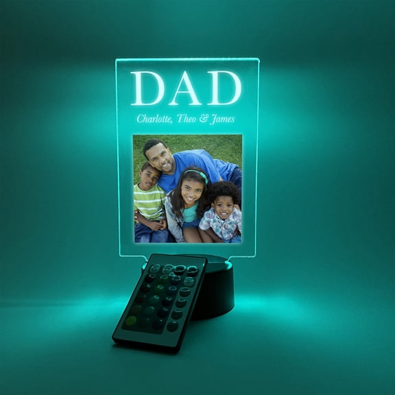 Custom Photo Picture Frame LED Personalized Daddy Father Uncle Grandpa Pops Stepdad, From Daughter Son Kids Gift For Dad, Happy Fathers Day!