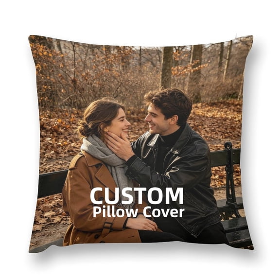 Custom Photo Pillow Cover, Personalized Picture Double-Sided Printed Throw Pillow Case, 7 Sizes (12"-26") Available, Unique Gift for Family, Couples, Friends