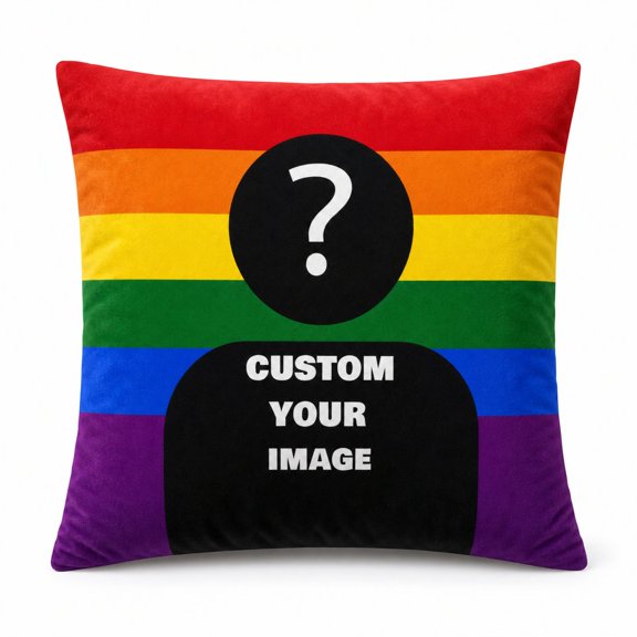 Custom Photo Pillow Cover, Pillow Case with Rainbow, Inspired Design for Personalized Home Decor, Thoughtful Gift Idea 16x16 Inch