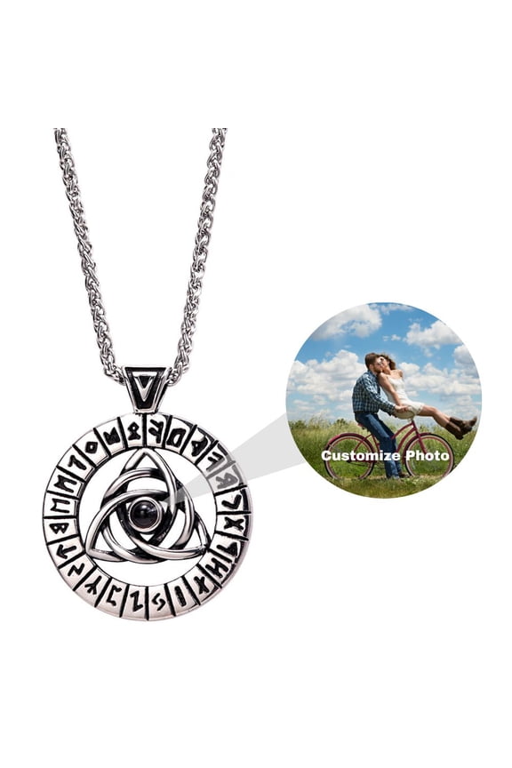 Custom Photo Projection Necklace, Personalized Pendant Necklace for Men, Customized Gifts for Valentine’s Day, Birthday, Anniversary, Wedding and Christmas